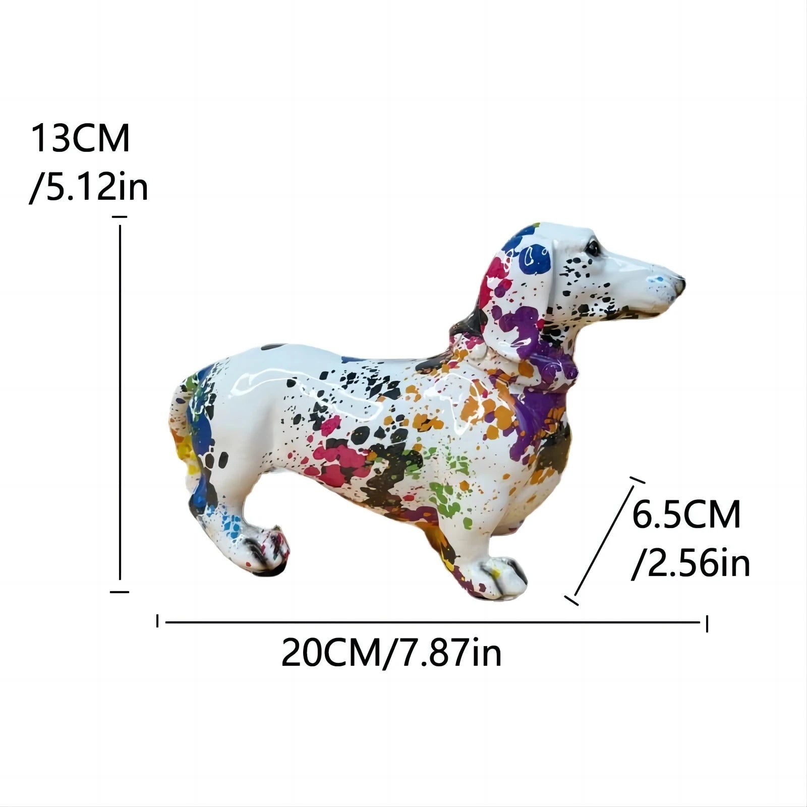 Colorful Statue French Bulldog and Dachshund