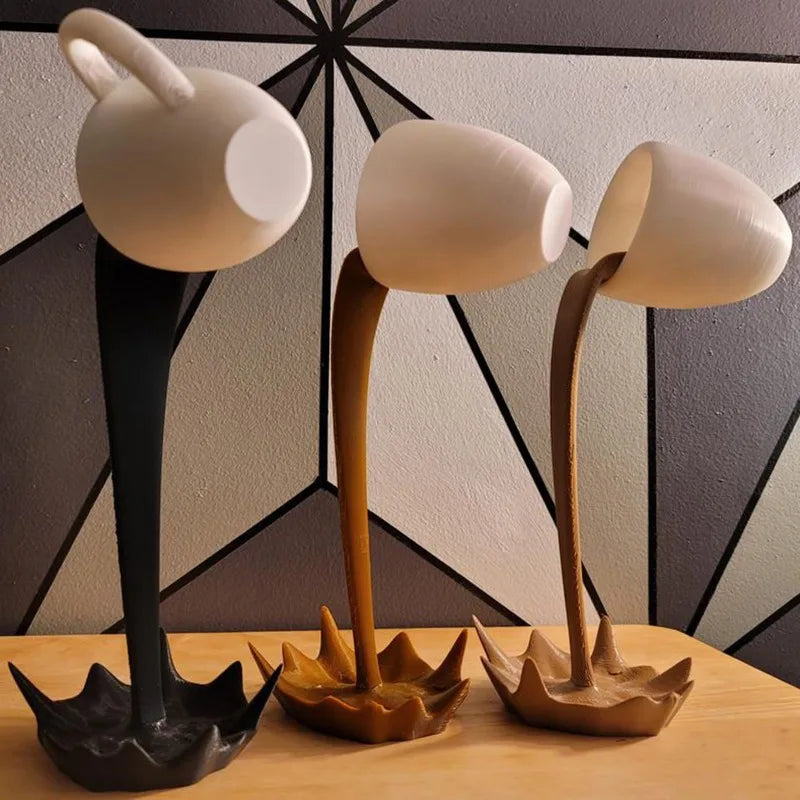 Floating Spilling Coffee Cup Sculpture Kitchen Decoration