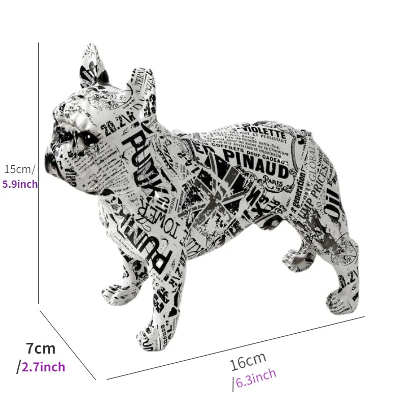 Colorful Statue French Bulldog and Dachshund